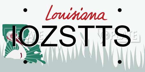 IOZSTTS Louisiana License Plate