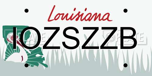 IOZSZZB Louisiana License Plate