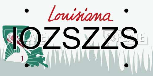 IOZSZZS Louisiana License Plate