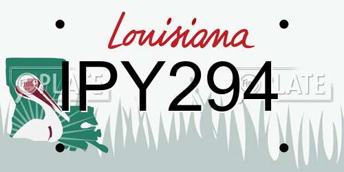 IPY294 Louisiana License Plate