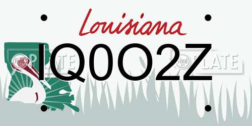 IQ0O2Z Louisiana License Plate