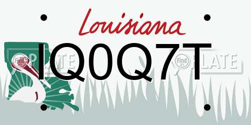 IQ0Q7T Louisiana License Plate