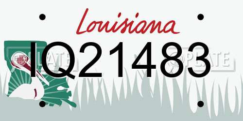 IQ21483 Louisiana License Plate