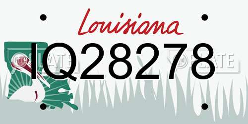 IQ28278 Louisiana License Plate