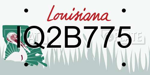 IQ2B775 Louisiana License Plate