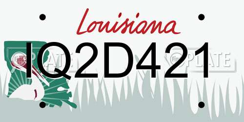 IQ2D421 Louisiana License Plate