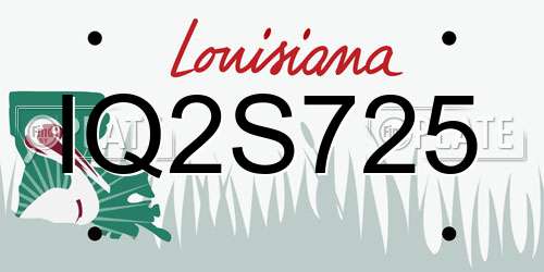 IQ2S725 Louisiana License Plate