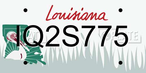 IQ2S775 Louisiana License Plate