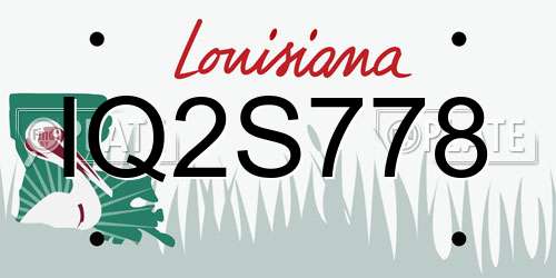 IQ2S778 Louisiana License Plate