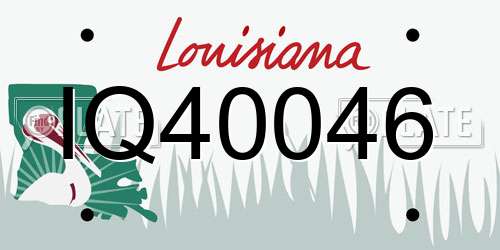 IQ40046 Louisiana License Plate