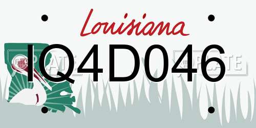 IQ4D046 Louisiana License Plate