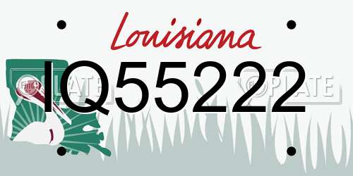IQ55222 Louisiana License Plate