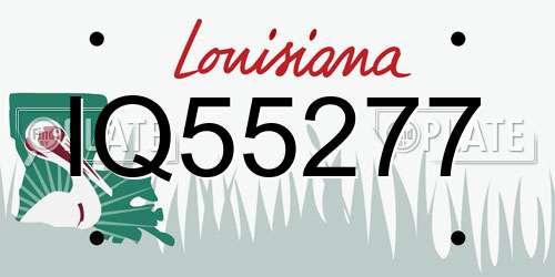 IQ55277 Louisiana License Plate