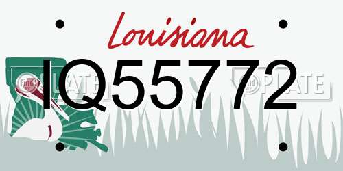 IQ55772 Louisiana License Plate