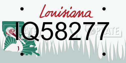 IQ58277 Louisiana License Plate