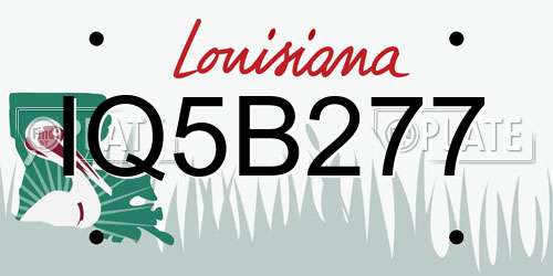 IQ5B277 Louisiana License Plate