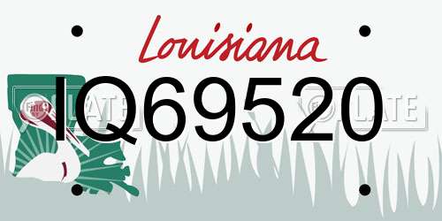 IQ69520 Louisiana License Plate