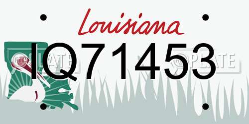 IQ71453 Louisiana License Plate