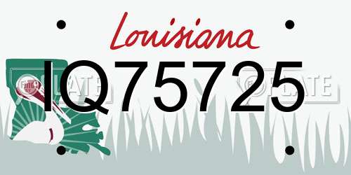 IQ75725 Louisiana License Plate