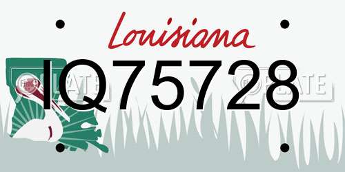 IQ75728 Louisiana License Plate