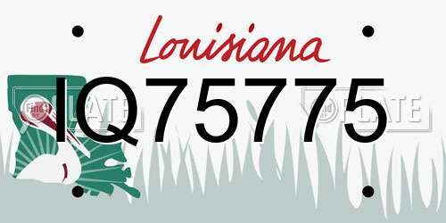 IQ75775 Louisiana License Plate