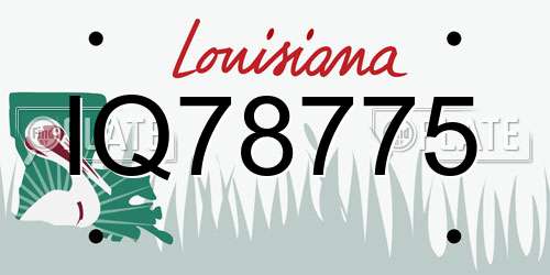 IQ78775 Louisiana License Plate