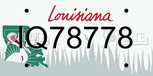 IQ78778 Louisiana License Plate