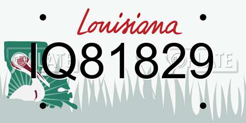 IQ81829 Louisiana License Plate