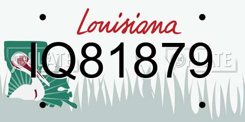 IQ81879 Louisiana License Plate