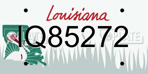 IQ85272 Louisiana License Plate