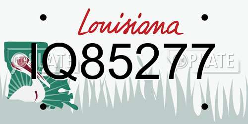 IQ85277 Louisiana License Plate