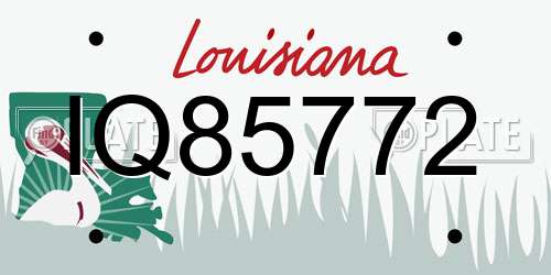 IQ85772 Louisiana License Plate