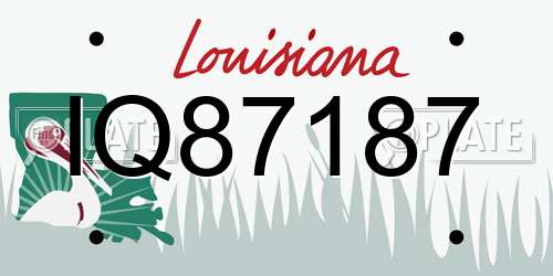 IQ87187 Louisiana License Plate