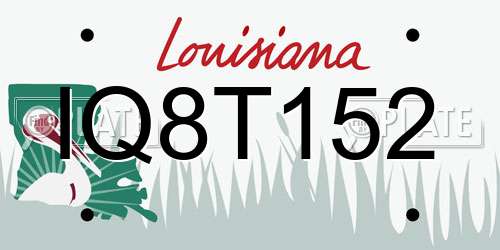 IQ8T152 Louisiana License Plate