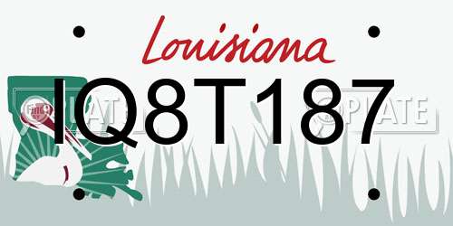 IQ8T187 Louisiana License Plate