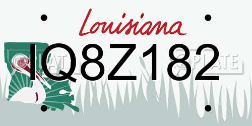 IQ8Z182 Louisiana License Plate