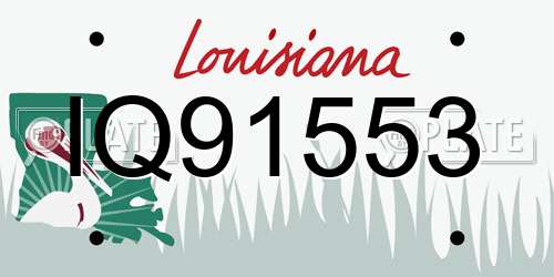 IQ91553 Louisiana License Plate