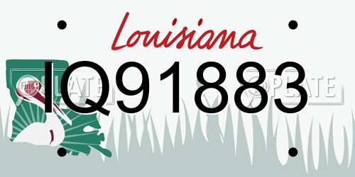 IQ91883 Louisiana License Plate