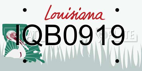 IQB0919 Louisiana License Plate