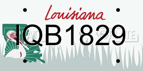 IQB1829 Louisiana License Plate