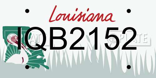 IQB2152 Louisiana License Plate