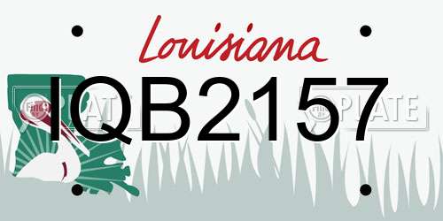 IQB2157 Louisiana License Plate