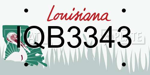 IQB3343 Louisiana License Plate
