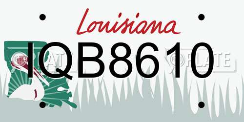 IQB8610 Louisiana License Plate