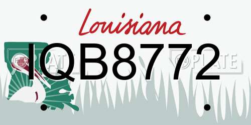 IQB8772 Louisiana License Plate