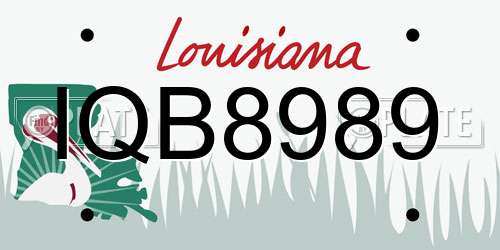 IQB8989 Louisiana License Plate