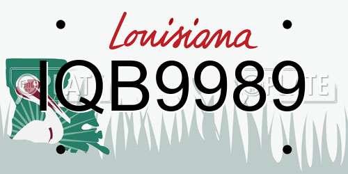 IQB9989 Louisiana License Plate