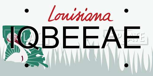 IQBEEAE Louisiana License Plate