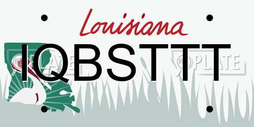 IQBSTTT Louisiana License Plate