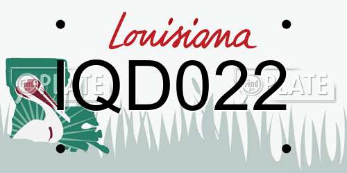 IQD022 Louisiana License Plate